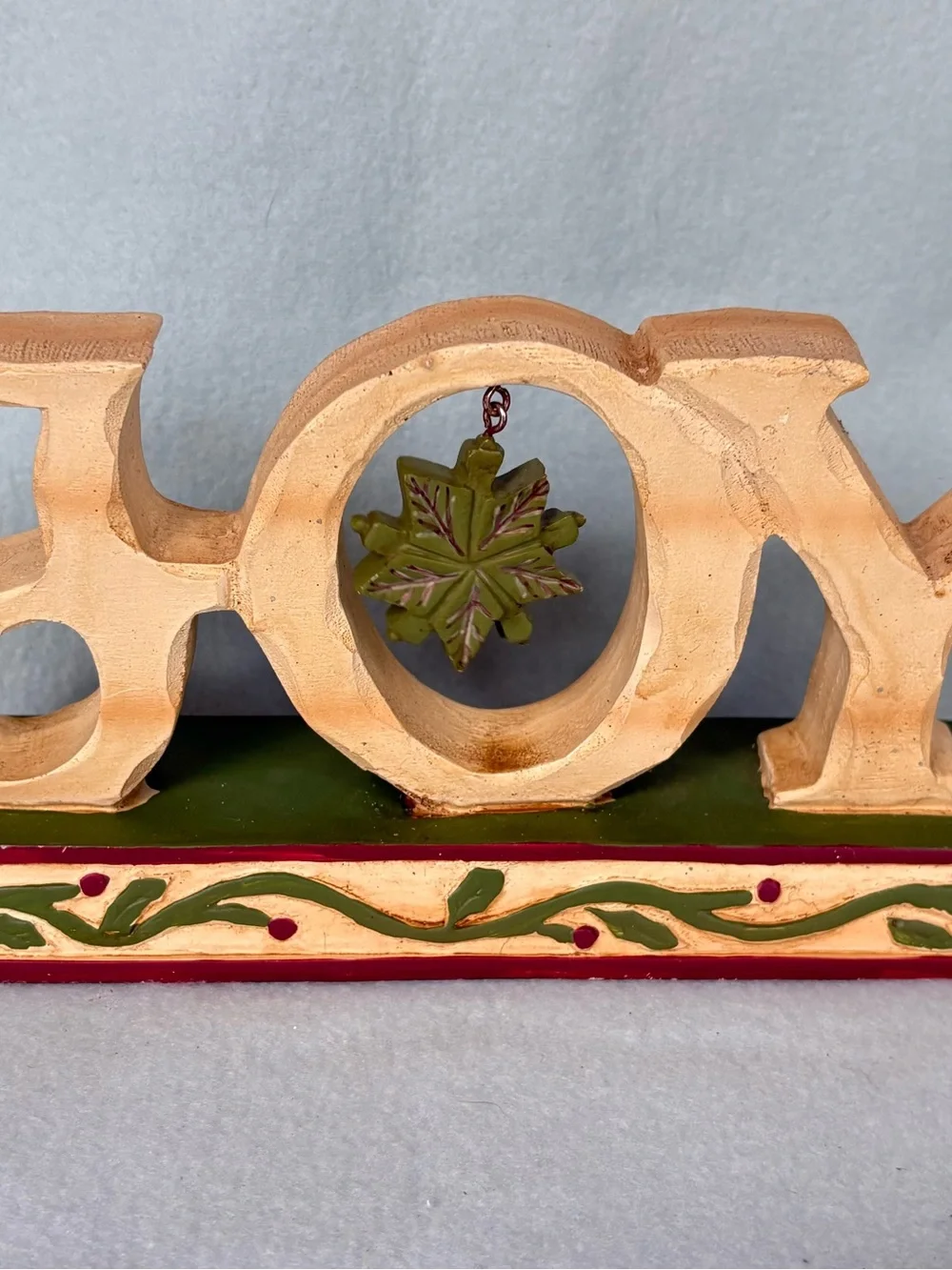 Unlisted JOY Tabletop Holiday Accent in Cream, Green and Red